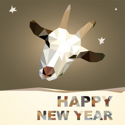 happy new year 2015 goat postcard vector