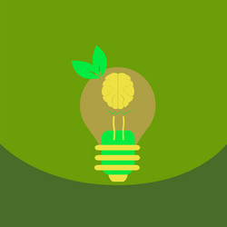 light save planet on ecology style lamp with brain vector image