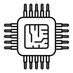 micro cpu icon outline computer digital vector image