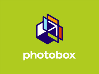 modern professional logo photobox in photography vector