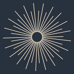 sunburst firework explosion retro hand drawn vector image
