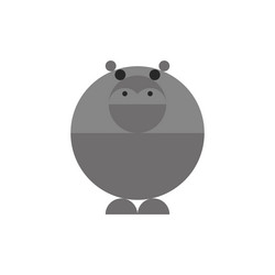 hippopotamus logo funny character kawaii style vector