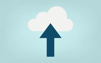 image of uploading data on the cloud vector image