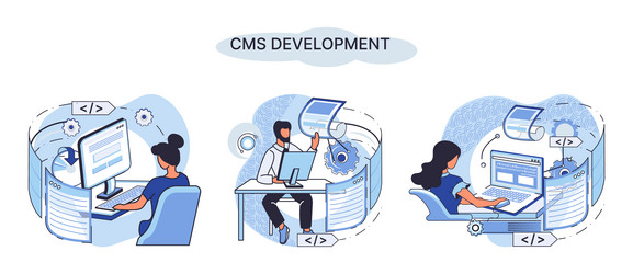 concept of digital content management system cms vector image