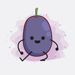 java plum fruit cute character with simple face vector image