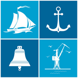 Set of maritime icons vector