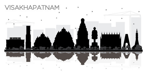 Visakhapatnam City Skyline Silhouette Vector Image