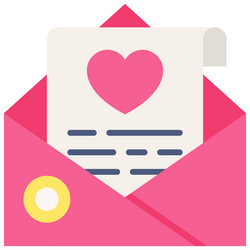 love letter icon and heart vector