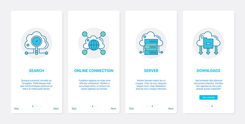 Online cloud connection global technology ux ui vector