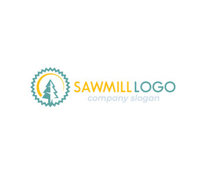 Sawmill logo mark vector