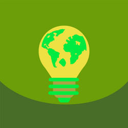 Light save planet on ecology style lamp with map vector