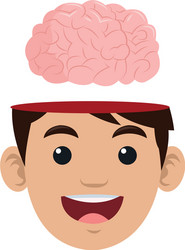 person with brain outside head icon vector