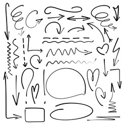 Hand drawn set elements for design doodle style Vector Image