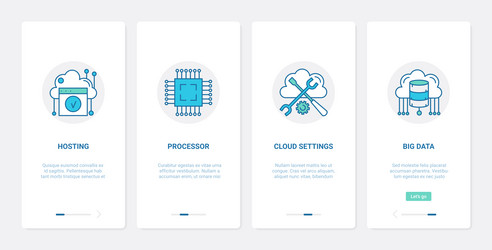 Big data cloud hosting internet technology ux ui vector