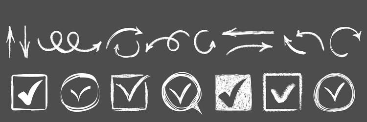 doodle check mark checkmarks crosses hand drawn vector