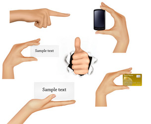 Hands with Objects - Business Concepts vector image