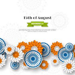 Indian independence day holiday design 3d wheels vector