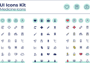 Medicine ui icons kit Royalty Free Vector Image