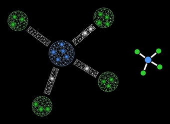 mesh net links with illumitated network vector image
