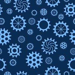 seamless pattern with gears of different sizes vector image