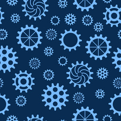 Seamless pattern with gears of different sizes vector