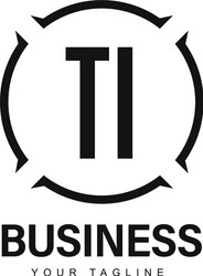 ti initial a logo design with abstract style vector image