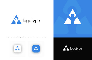 abstract geometric logo with triangular structure vector image