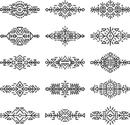 Ethnic Tribal Border Collection Vector Image