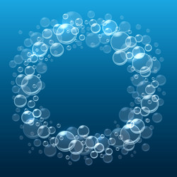Blue clean water wave with air bubbles Royalty Free Vector