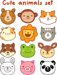 Set cute animals Royalty Free Vector Image - VectorStock