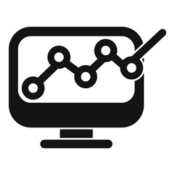 computer showing growing statistics for digital vector image