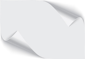 page curl with shadow on a blank sheet of paper vector image