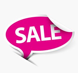 Pink sale speech bubble vector