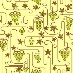 seamless pattern with grape and leaves vector image