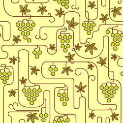 Seamless pattern with grape and leaves vector