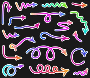 set different gradient multicolored arrows vector image