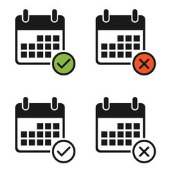 set of calendar icon date event symbol isolated vector image