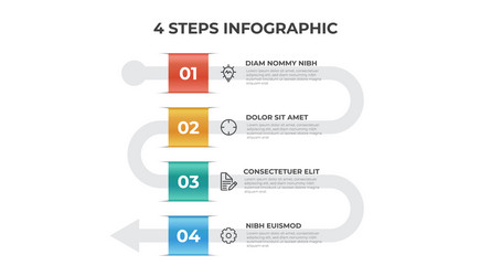 Steps Flow Diagram - 4 Point Layout vector image