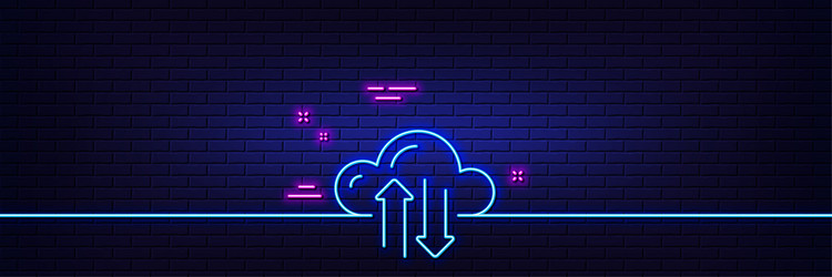 cloud computing sync line icon internet data vector image