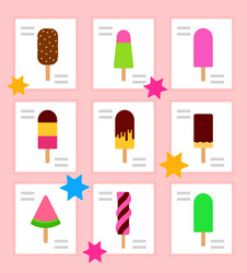 ice cream menu icon flat isolated vector