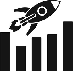 rocket graph up icon simple style vector image