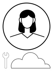 user profile with cloud computing and maintenance vector image