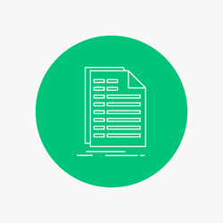 Bill excel file invoice statement white line icon vector