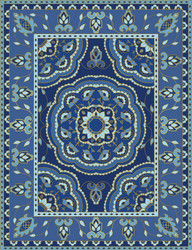 Blue rectangular carpet Royalty Free Vector Image