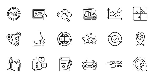 outline set of launch project puzzle and ranking vector image