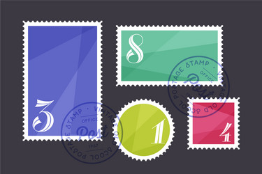 postage stamp set collection vector