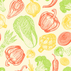 seamless pattern with set of hand drawn elements vector image