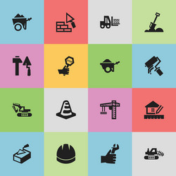 set of 16 editable structure icons includes vector image