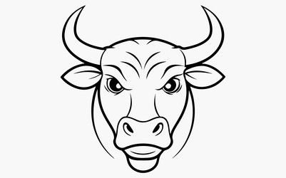 bull line art Vector Image