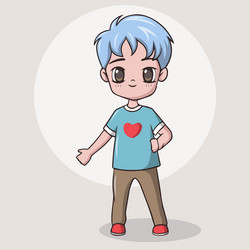 Cartoon cute little boy posing vector